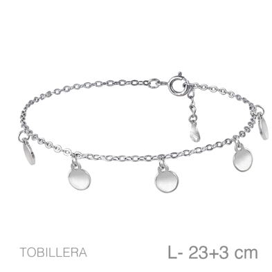 <P><STRONG>Tobillera plata circulos</STRONG><BR><STRONG>Tobillera</STRONG> de cadena con colgantes lisos con forma de <STRONG>ci