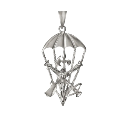 Colgante del <STRONG>Cristo de la Legión Paracaidista</STRONG> <BR>Tamaño: 36x19mm <BR>Fabricado en <STRONG>Plata</STRONG> de Pr