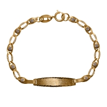 <STRONG>Esclava de bebé oro amarillo 18k 11 cm circonitas.</STRONG><BR><STRONG>Esclava</STRONG> para <STRONG>recien nacido</STRO