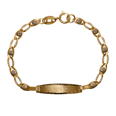 <STRONG>Esclava de bebé oro amarillo 18k 11 cm circonitas.</STRONG><BR><STRONG>Esclava</STRONG> para <STRONG>recien nacido</STRO