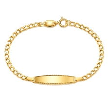 <STRONG>Esclava de bebé oro amarillo 18k 14 cm barbada.<BR>Esclava</STRONG> para<STRONG> bebé</STRONG> con eslabones barbados.<B