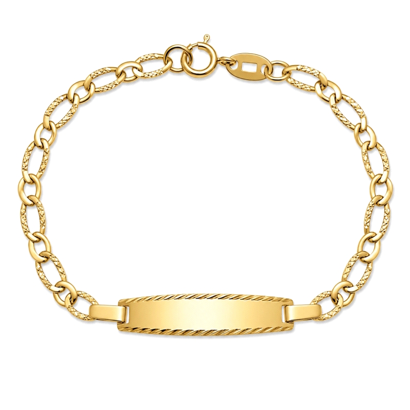 <STRONG>Esclava bebé oro amariillo 18k 12 cm 1x1 tallada.</STRONG><BR><STRONG>Esclava</STRONG> para <STRONG>bebé</STRONG> que co