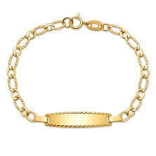 <STRONG>Esclava bebé&nbsp;oro amarillo 18k 1x1 13 cm.<BR></STRONG>Esclava para bebé&nbsp;que combina eslabón matizado alargado c