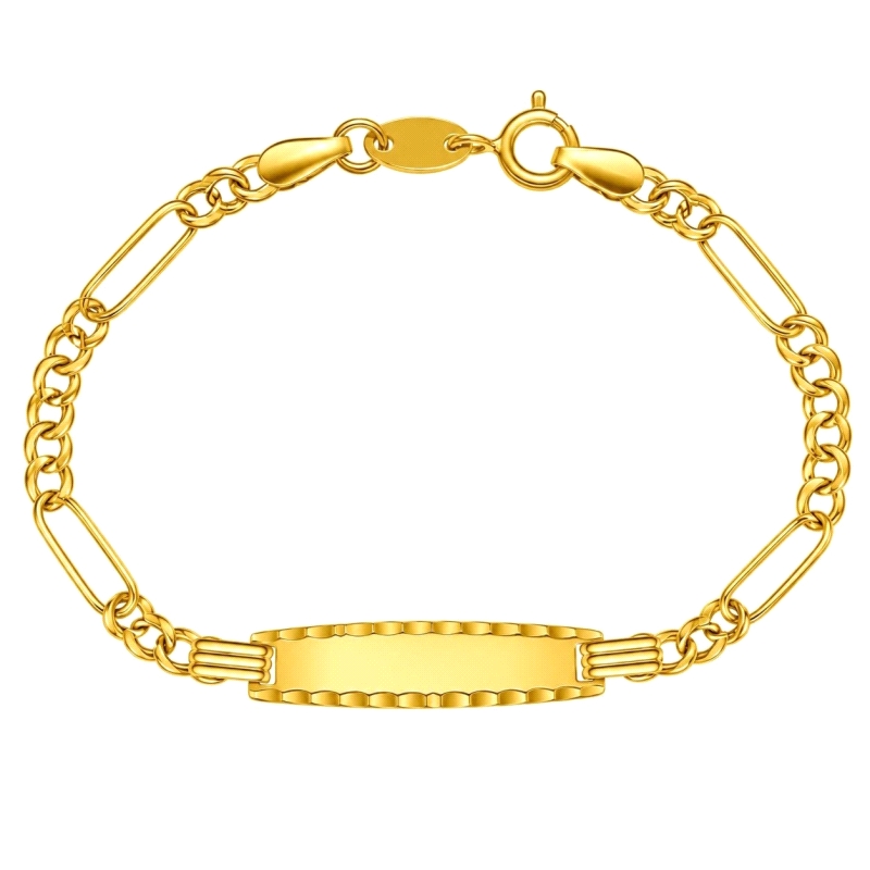 <STRONG>Pulsera con chapa bebé oro 18k 13 cm húngar combinada.<BR>Esclava</STRONG>&nbsp;de <STRONG>bebé</STRONG> con&nbsp;eslabo