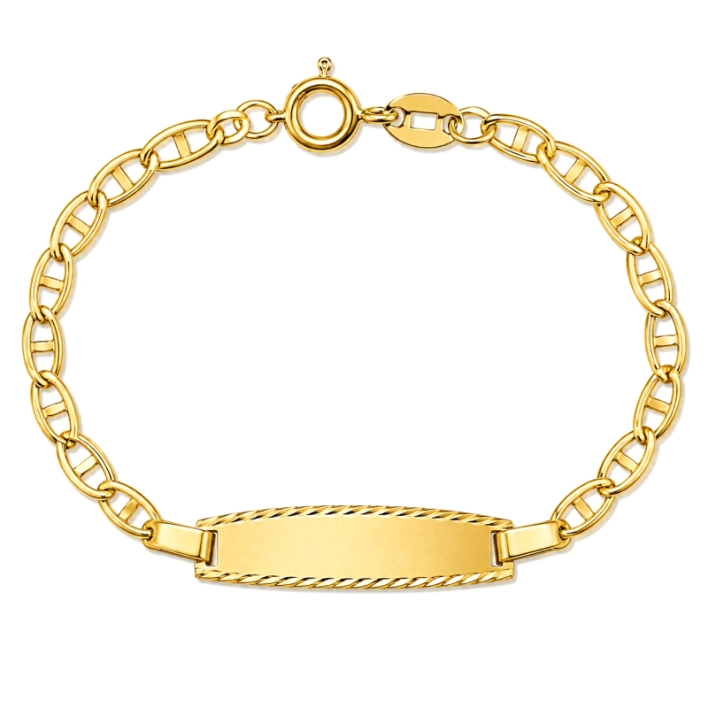<STRONG>Esclava bebé oro amarillo 18k 12 cm ancla.<BR>Esclava</STRONG> de <STRONG>bebé</STRONG> con eslabones alargados con tram