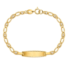 <STRONG>Esclava de bebé oro 18k 13 cm circonitas.</STRONG><BR><STRONG>Esclava</STRONG> para <STRONG>bebé</STRONG> con eslabones 
