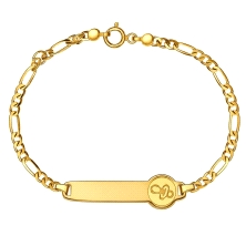 <STRONG>Pulsera de bebé con chapa oro 18k 14 cm chupete.</STRONG><BR><STRONG>Esclava</STRONG>&nbsp;de<STRONG> bebé</STRONG> que 