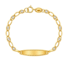 Esclava de bebé oro 18k 12 cm circonitas.<STRONG><BR></STRONG><STRONG>Esclava</STRONG> de <STRONG>bebé</STRONG> con eslabones al