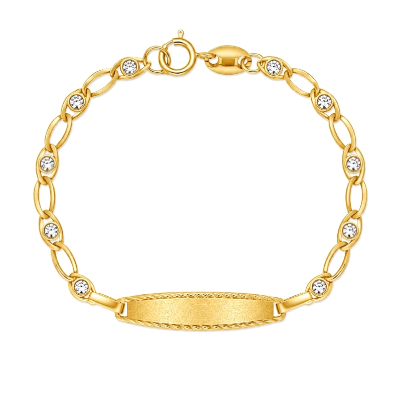 Esclava de bebé oro 18k 12 cm circonitas.<STRONG><BR></STRONG><STRONG>Esclava</STRONG> de <STRONG>bebé</STRONG> con eslabones al