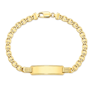 Esclava oro hombre 18k <BR>Esclava de hombre con eslabon tipo ancla de 5 mm de ancho. Las medidas de la placa son de 8mm de anch