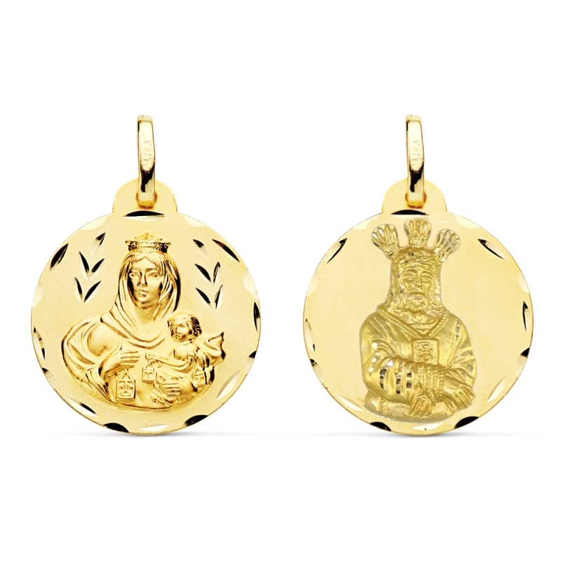 <STRONG>Medalla escapulario 21 mm Cautivo y Virgen del Carmen oro amarillo 18k tallas</STRONG>. Medalla&nbsp;escapulario de Nues