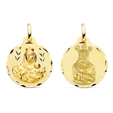 <STRONG>Medalla escapulario 21 mm Cautivo y Virgen del Carmen oro amarillo 18k tallas</STRONG>. Medalla&nbsp;escapulario de Nues
