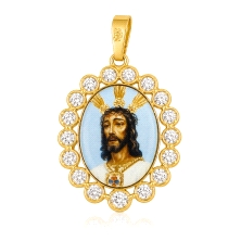 <P><STRONG>Medalla Cautivo porcelana 23 x 19 mm oro amarillo 18k</STRONG>. Medalla <STRONG>Cautivo</STRONG> en<STRONG> porcelana