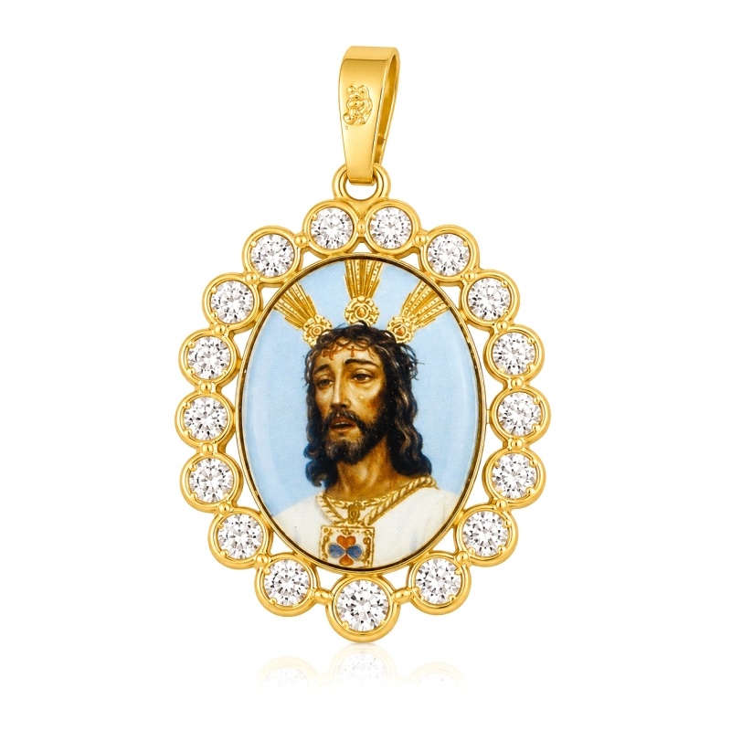 <P><STRONG>Medalla Cautivo porcelana 23 x 19 mm oro amarillo 18k</STRONG>. Medalla <STRONG>Cautivo</STRONG> en<STRONG> porcelana