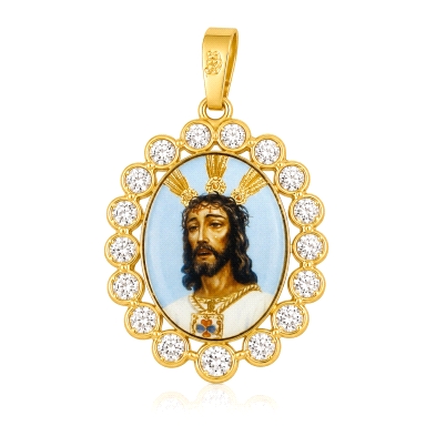 <P><STRONG>Medalla Cautivo porcelana 23 x 19 mm oro amarillo 18k</STRONG>. Medalla <STRONG>Cautivo</STRONG> en<STRONG> porcelana