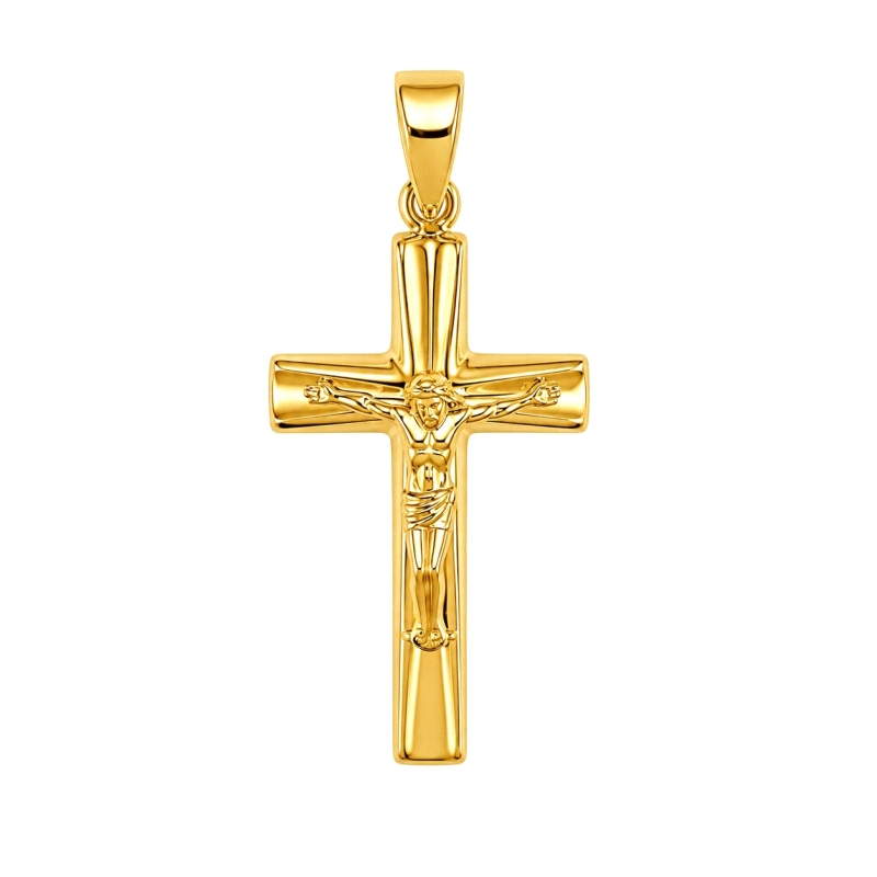 <STRONG>Cruz con cristo oro amarillo 9k.</STRONG><BR><STRONG>Cruz</STRONG> en acabado pulido en brillo con cristo en relieve fab