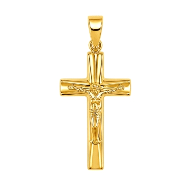 <STRONG>Cruz con cristo oro amarillo 9k.</STRONG><BR><STRONG>Cruz</STRONG> en acabado pulido en brillo con cristo en relieve fab