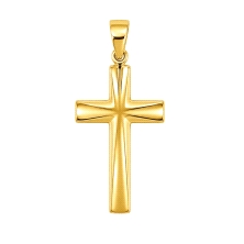 <STRONG>Cruz lisa brillo oro amarillo 9 kilates.</STRONG><BR><STRONG>Cruz lisa</STRONG> con un alto de 30 mm y un ancho de 18 mm