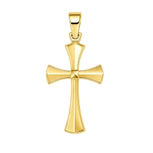 <STRONG>Cruz lisa oro amarillo 9 kilates.</STRONG><BR>Su tamaño es 28 mm de alto y 18 mm de ancho (sin incluir asa).<BR>Fabricad