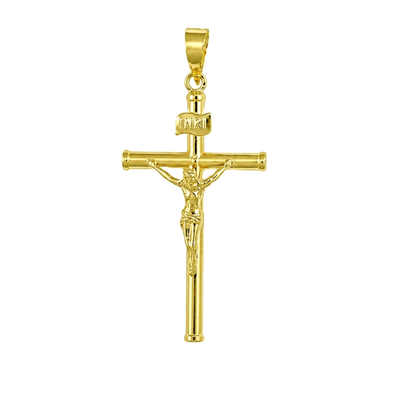 <STRONG>Cruz con cristo oro 9 kilates 21mm</STRONG>. <STRONG>Cruz</STRONG> de tubo con <STRONG>cristo</STRONG> en<STRONG> reliev