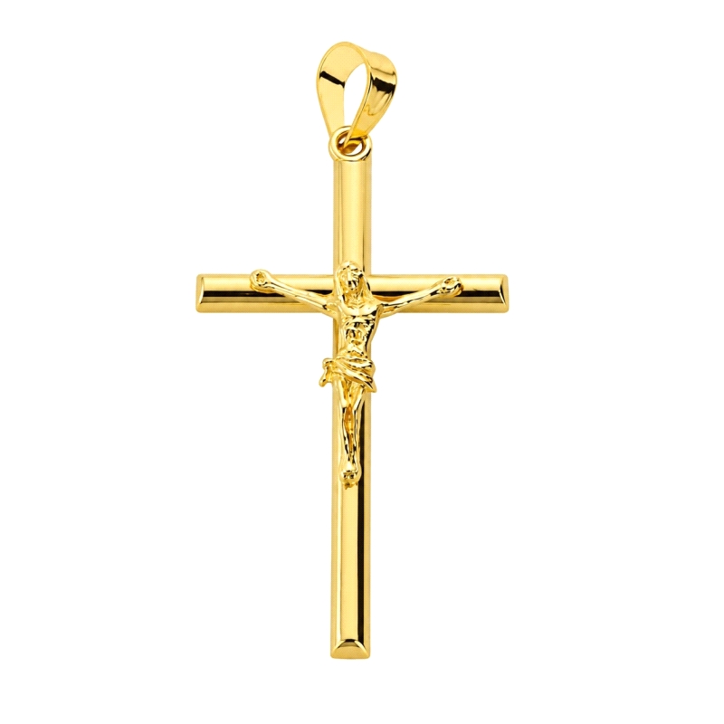 <STRONG>Cruz tubo con cristo oro 9 kilates</STRONG>. <STRONG>Cruz</STRONG> de tubo con cristo fabricada en<STRONG> oro</STRONG> 