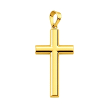 <STRONG>Cruz tubo ovalado oro 9 kilates</STRONG>. <STRONG>Cruz</STRONG> de tubo ovalado <STRONG>oro 9 kilates</STRONG> lisa con 