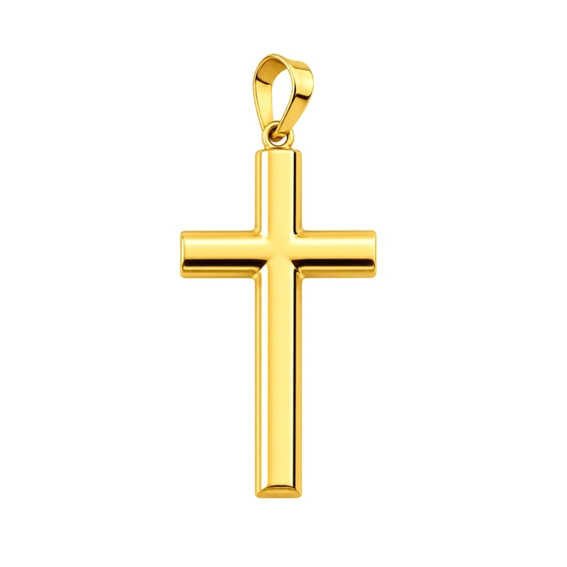 <STRONG>Cruz tubo ovalado oro 9 kilates</STRONG>. <STRONG>Cruz</STRONG> de tubo ovalado <STRONG>oro 9 kilates</STRONG> lisa con 