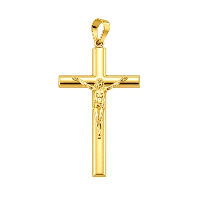 <STRONG>Cruz tubo oval oro 9 kilates con cristo</STRONG>. Bonita <STRONG>cruz</STRONG> de tubo oval con cristo para hombre fabri