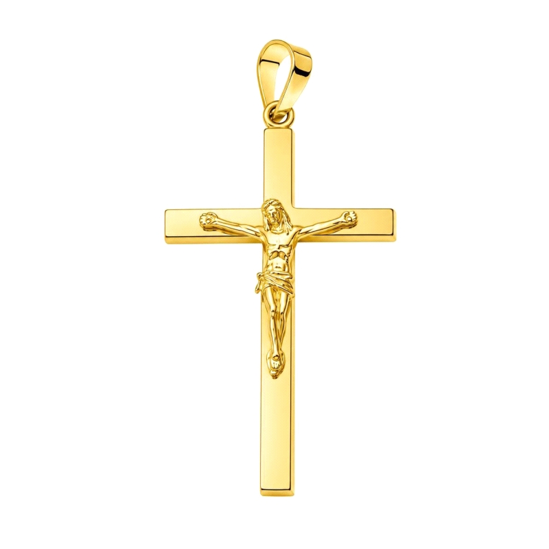 <STRONG>Cruz lisa con cristo oro 9 kilates</STRONG>. <STRONG>Cruz lisa</STRONG> palo cuadrado con cristo fabricada en <STRONG>or