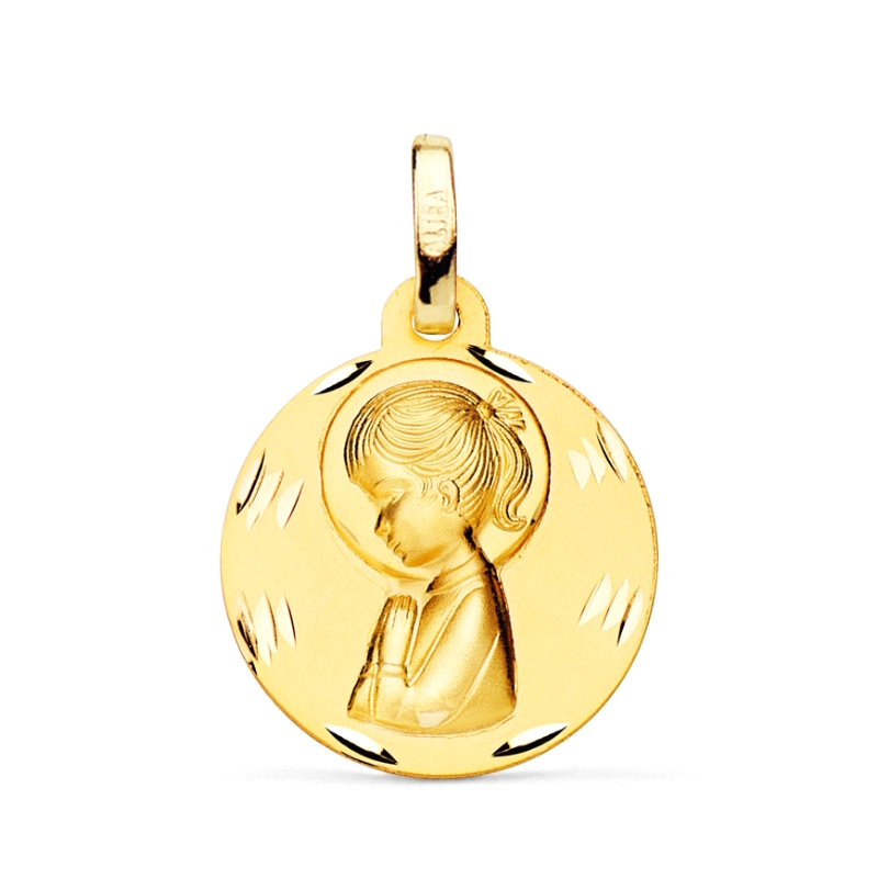 <STRONG>Medalla niña 16 mm oro amarillo 18k tallas</STRONG>.&nbsp;Medalla para niña&nbsp;con la imagen de la <STRONG>virgen niña