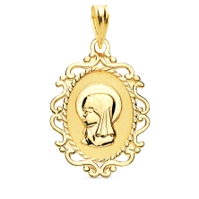 <STRONG>Medallla virgen niña 23 x 16 mm oro amarillo 18k filigranas.</STRONG><BR><STRONG>Medalla</STRONG> para<STRONG> niña</STR