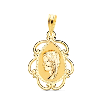 <STRONG>Medalla niña 22 x 16 mm oro amarillo 18k lágrima calada</STRONG>. <BR><STRONG>Medalla</STRONG> para <STRONG>niña</STRONG
