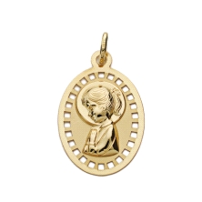 <STRONG>Medalla niña 20 x 14 mm oro amarillo 18k oval laser.</STRONG><BR><STRONG>Medalla</STRONG> para <STRONG>niña</STRONG> con