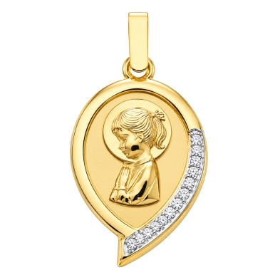 <STRONG>Medalla virgen niña 23 x 16 mm oro 18k bicolor.</STRONG><BR><STRONG>Medalla</STRONG> con la <STRONG>virgen niña</STRONG>
