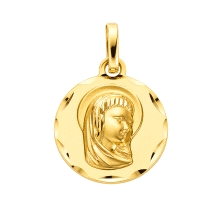 <STRONG>Medalla niña 13 mm oro amarillo 18k tallas.</STRONG><BR><STRONG>Medalla</STRONG> para<STRONG> niña</STRONG> con acabado 