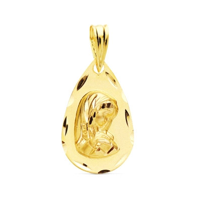 <STRONG>Medalla virgen niña 19 x 12 mm oro amarillo 18k lágrima tallas</STRONG>.&nbsp;<BR>Medalla con la<STRONG> virgen niña</ST