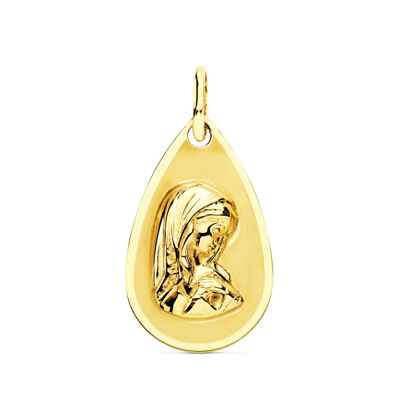 <STRONG>Medalla virgen niña 19 x 11 mm oro amarillo 18k lágrima</STRONG>. <BR>Medalla<STRONG> virgen niña</STRONG> con un tamaño