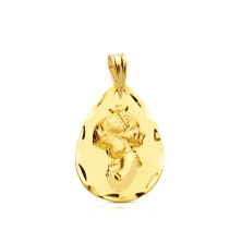 <STRONG>Medalla virgen niña 18 x 11 mm oro amarillo 18k lágrima</STRONG>. <BR>Medalla virgen niña con un tañamo de 18 mm de larg