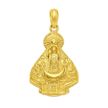 <STRONG>Medalla Virgen de Los Remedios de Cartama 27 x 18 mm oro 18k silueta</STRONG>. Medida de la Virgen de los Remedios con u