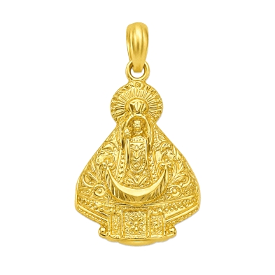 <STRONG>Medalla Virgen de Los Remedios de Cartama 27 x 18 mm oro 18k silueta</STRONG>. Medida de la Virgen de los Remedios con u