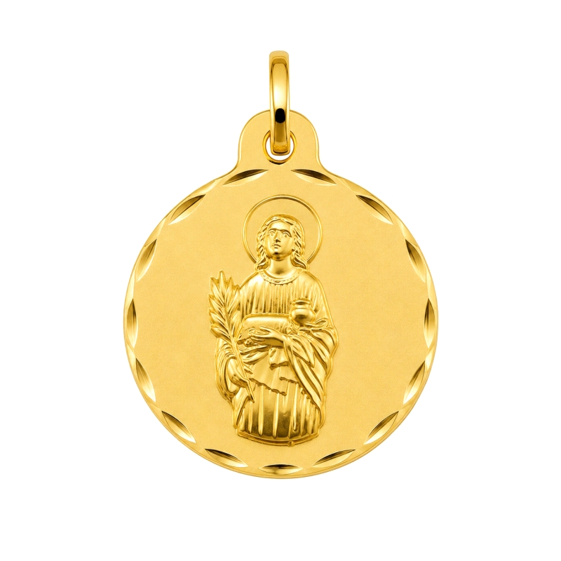 <STRONG>Medalla Santa Inés 21 mm oro 18k tallas</STRONG>. Medalla religiosa <STRONG>Santa Ines</STRONG> fabricada en <STRONG>oro