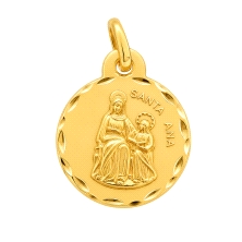 <STRONG>Medalla Santa Ana 21 mm oro 18k tallas</STRONG>. Medalla religios de <STRONG>Santa Ana</STRONG> con acabado matizado y t