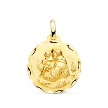 <STRONG>Medalla San Antonio 18 mm oro 18k</STRONG> tallas. Medalla de <STRONG>San Antonio de Padua</STRONG> con un diámetro&nbsp