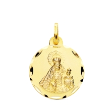 <STRONG>Medalla Virgen del Rosario 18 mm oro 18k tallas</STRONG>. Medalla de la <STRONG>Virgen del Rosario</STRONG> con un diáme