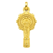 <P><STRONG>Medalla 29 x 15 mm Virgen del Pilar oro 18k </STRONG>silueta<STRONG>.</STRONG>&nbsp;Medalla de la Virgen del Pilar en
