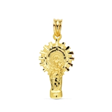<STRONG>Medalla 27 x 15 mm Virgen del Pilar oro 18k silueta</STRONG>. Medalla de la Virgen del Pilar en silueta con un tamaño de