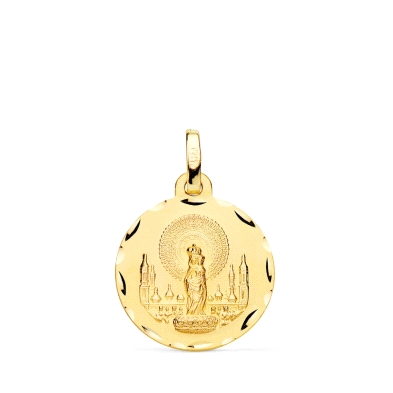 <P><STRONG>Medalla 18 mm Virgen Del Pilar oro 18k tallas. Medalla</STRONG>&nbsp;de la <STRONG>Virgen del Pilar</STRONG> con tall