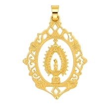 <STRONG>Medalla Virgen de la Fuensanta Coin 41 x 31 mm oro 18k filigranas</STRONG>. Medalla de la Virgen de la Fuensanta de Coín
