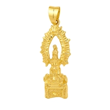 <STRONG>Medalla Virgen de la Fuensanta Coín 31 x 13 mm oro 18k silueta</STRONG>. Medalla de la Virgen de la Fuensanta fabricada 