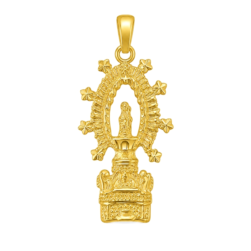 <STRONG>Medalla Virgen de la Fuensanta Coín 28 X 16 mm oro 18k silueta</STRONG>. Medalla de la<STRONG> Virgen</STRONG> de la <ST